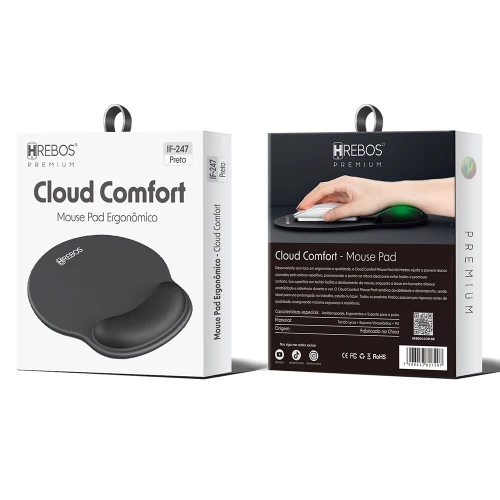 Mouse Pad Ultra Conforto Premium Ergonômico HRebos IF-247