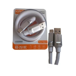 Cabo de Dados Transmissor Kaidi Carregamento Turbo Usb para Tipo C 1000MM KD-2519C