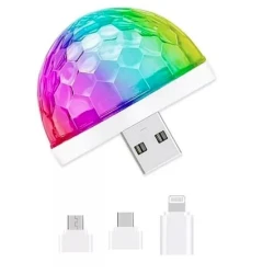 Adaptador Globinho Magic Ball 4W Conector USB V8 Tipo C