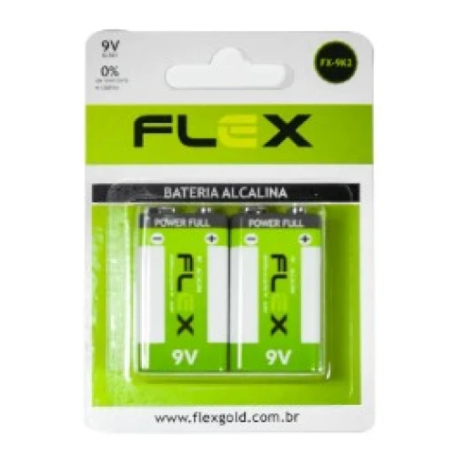 Bateria Flex Alcalina 9V FX-9K2