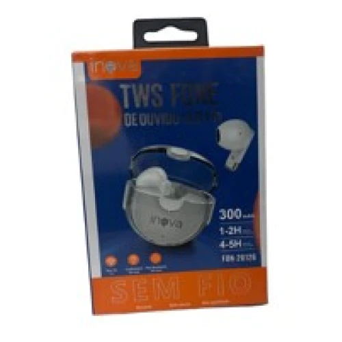 Fone de Ouvido Intra- Auricular sem Fio Inova TWS 300mAh FON-20126