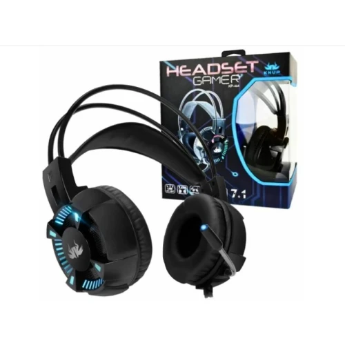 Fone de Ouvido Headset Gamer Knup 7.1 Led Light Usb Interface KP-464