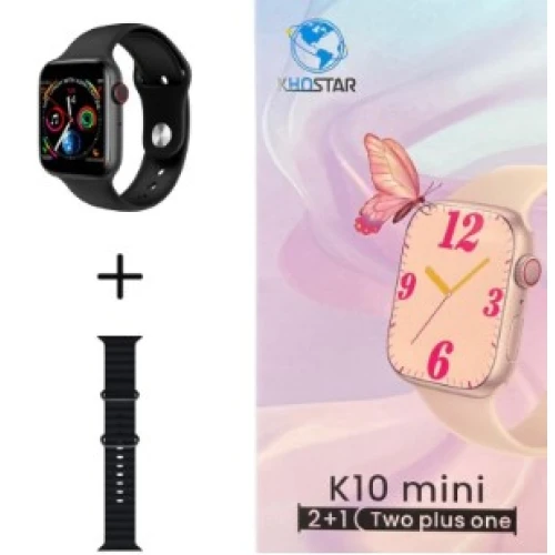 Relógio Smartwach K10 Mini 2 em 1 Two Plus One Preto